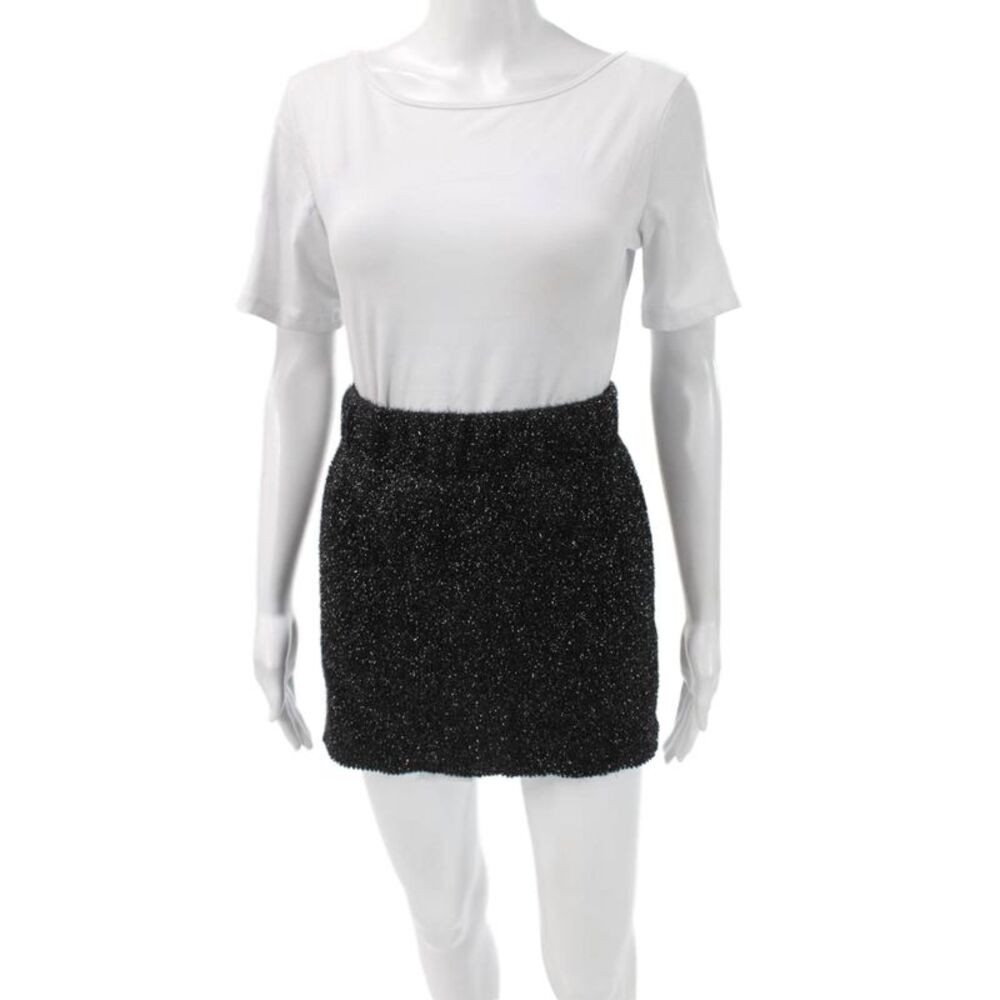Nonchalant Label Womens Mini Black Polyester Skirt Pull On Short Size S
